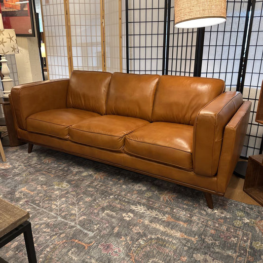 Karlstad Russet Leather Sofa