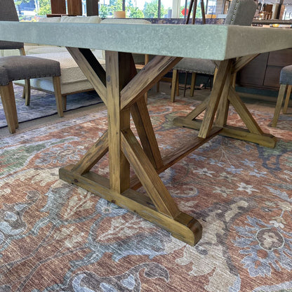 Rustic Foux Stone Top Dining Table C DINING TABLES