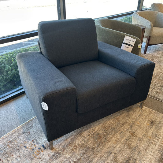 Modern Grey Accent Chair w/Chrome Feet