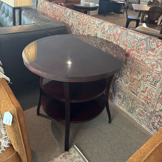 Dark Wood Round Side Table