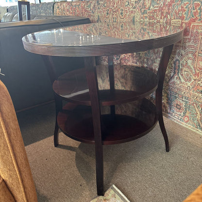 Dark Wood Round Side Table