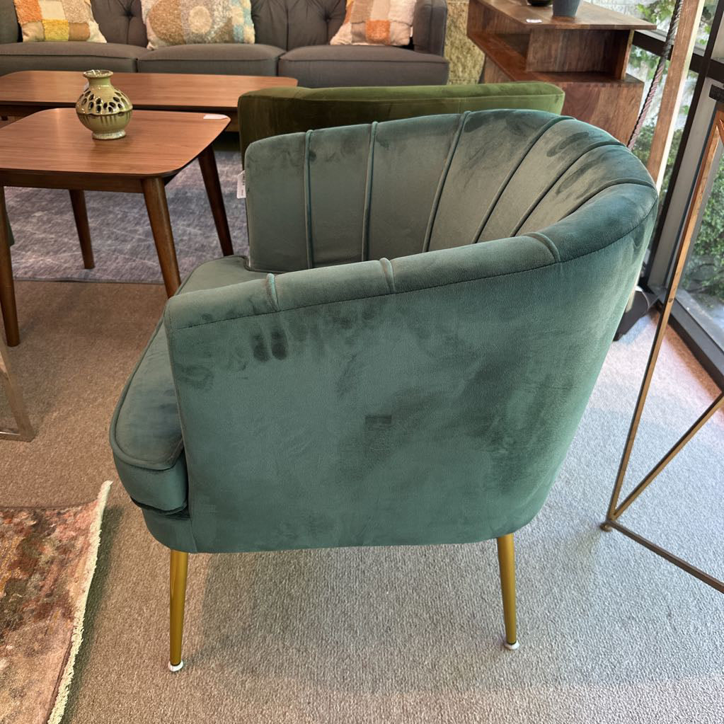 Green Velvet Gold Leg Accent Chair U ACCENT CHAIRS