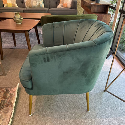 Green Velvet Gold Leg Accent Chair U ACCENT CHAIRS