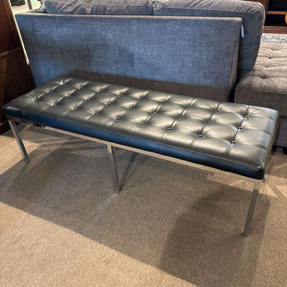 Faux Leather Tufted Bench
