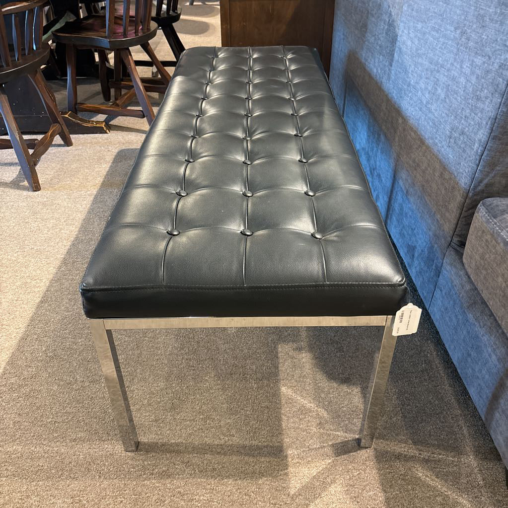 Faux Leather Tufted Bench