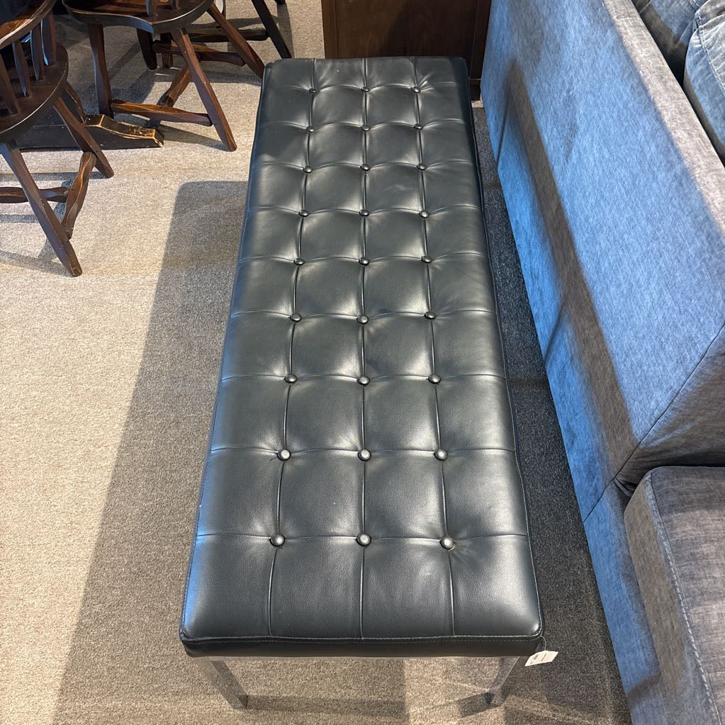 Faux Leather Tufted Bench