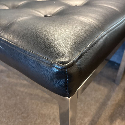 Faux Leather Tufted Bench