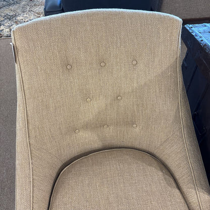 Tufted Beige Nailhead Accent Chair