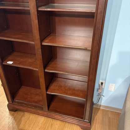 Large Dark Wood Bookcase w/Lighting