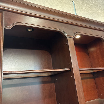Large Dark Wood Bookcase w/Lighting