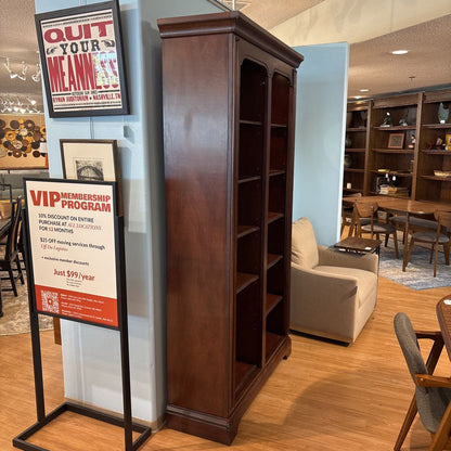 Large Dark Wood Bookcase w/Lighting