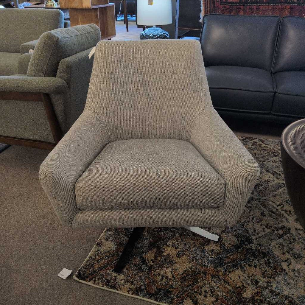 West Elm Lucas Swivel Chair in Gravel