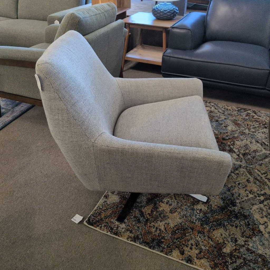 West Elm Lucas Swivel Chair in Gravel