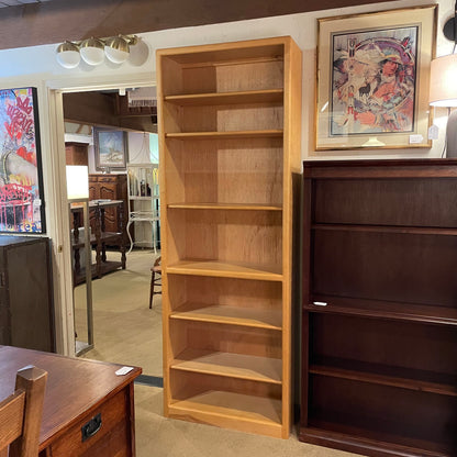 Vintage Tall Blonde Oak Bookcase C BOOKSHELVES