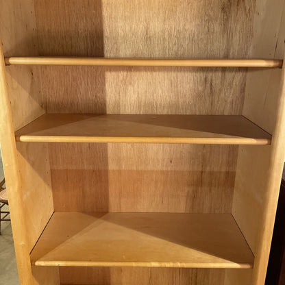 Vintage Tall Blonde Oak Bookcase C BOOKSHELVES
