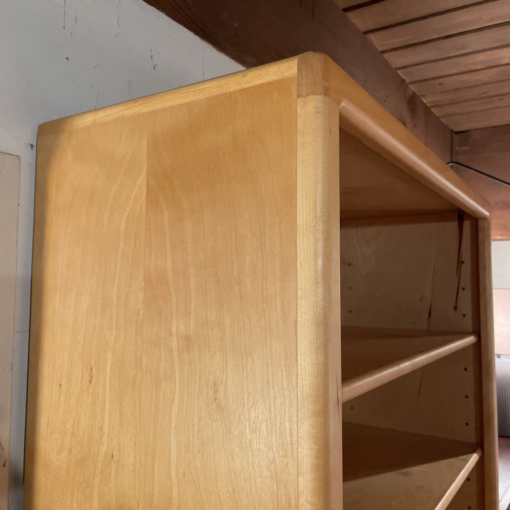 Vintage Tall Blonde Oak Bookcase C BOOKSHELVES