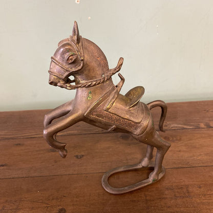 African Brass Warrior on Horseback 2PC