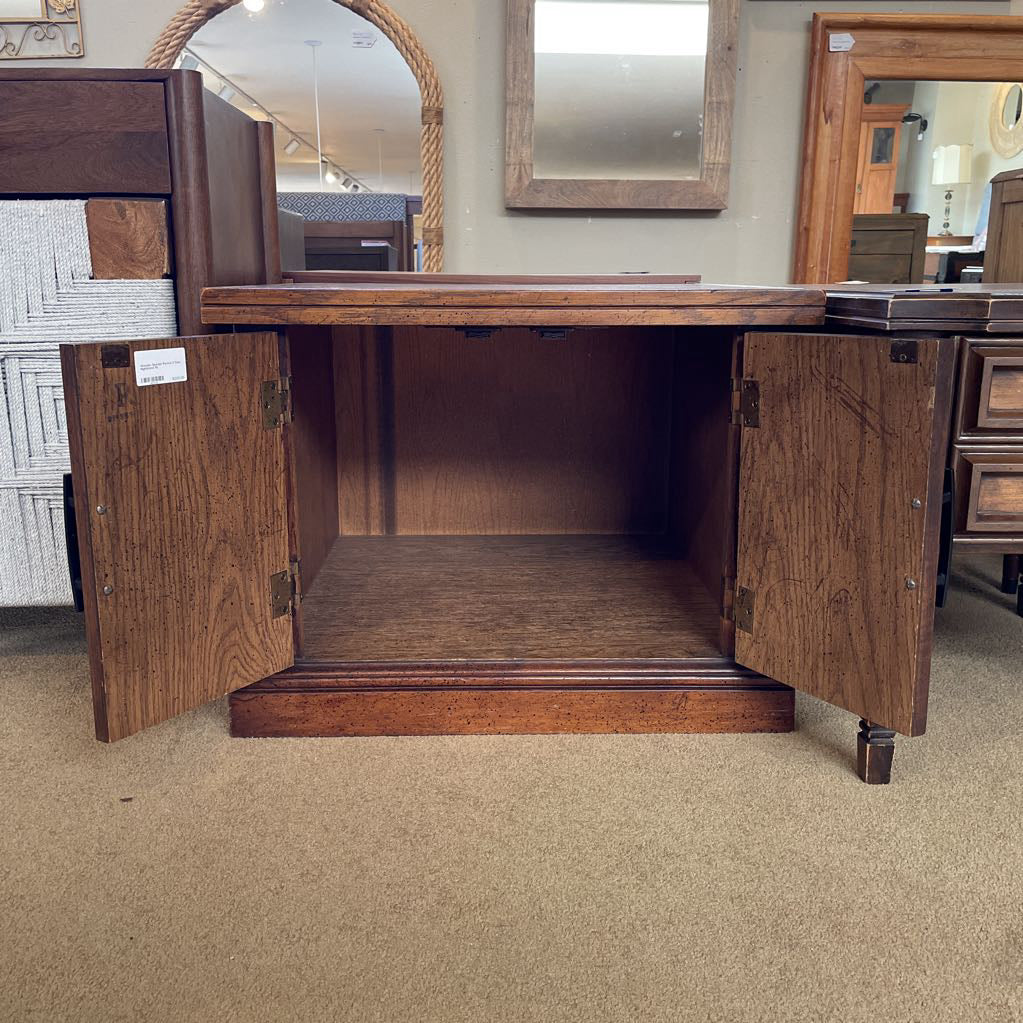 Wooden Spanish Revival 2 Door Nightstand