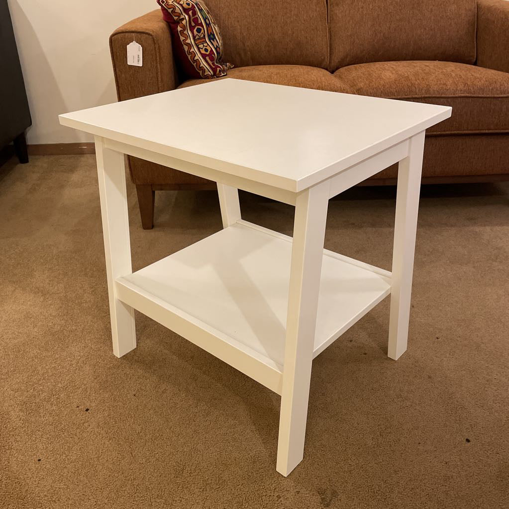 White 2 Tier Side Table C SIDE TABLES