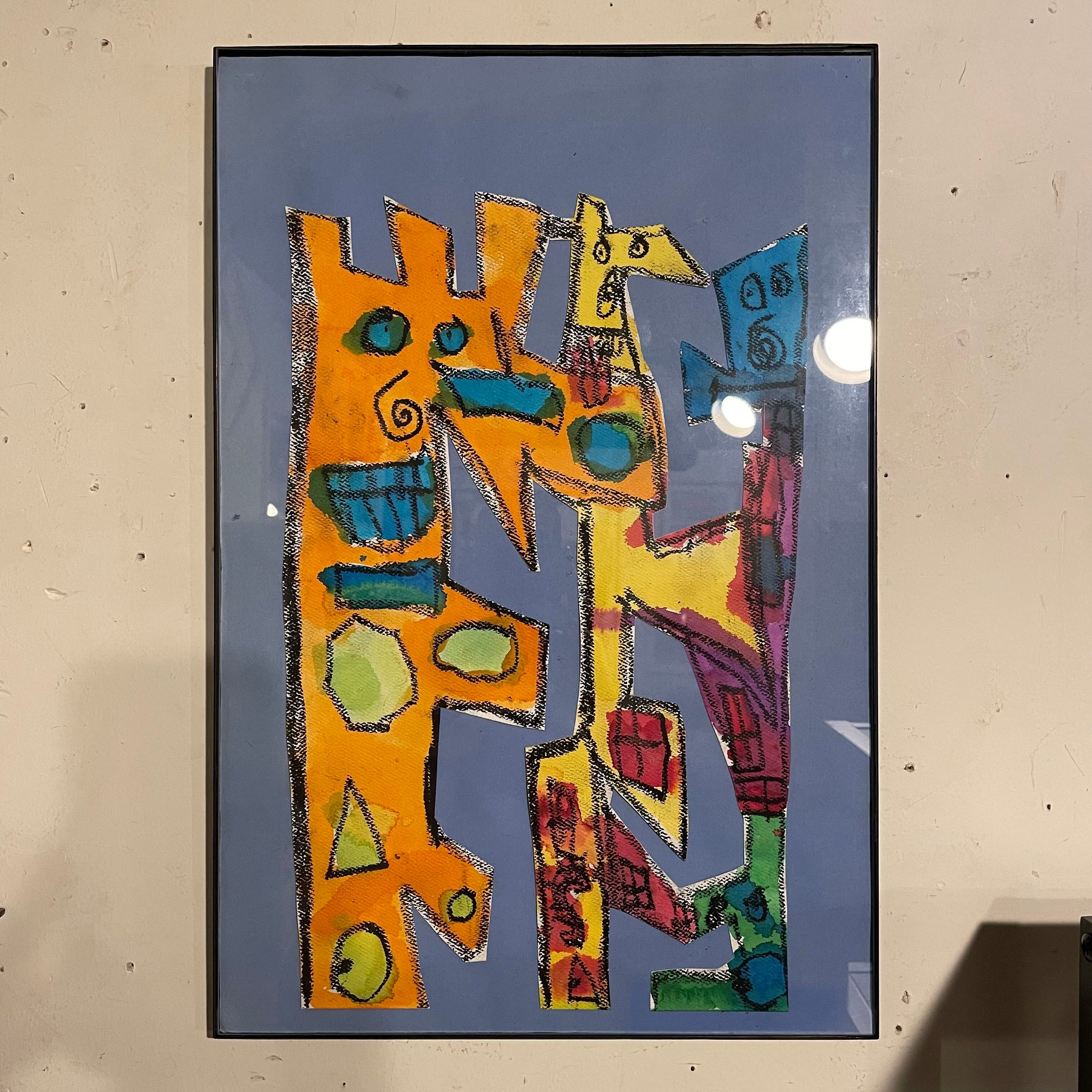 Orange and Yellow Creatures Abstract Art ART