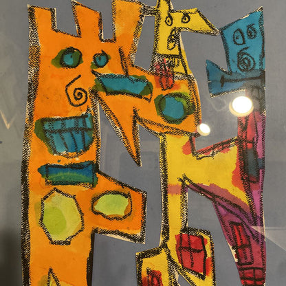 Orange and Yellow Creatures Abstract Art ART