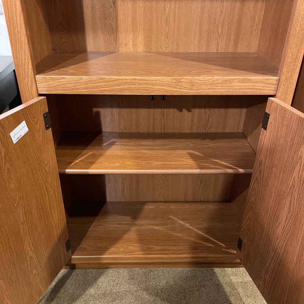 Oak 2 Drawer Arch Top Bookshelf C BOOKSHELVES