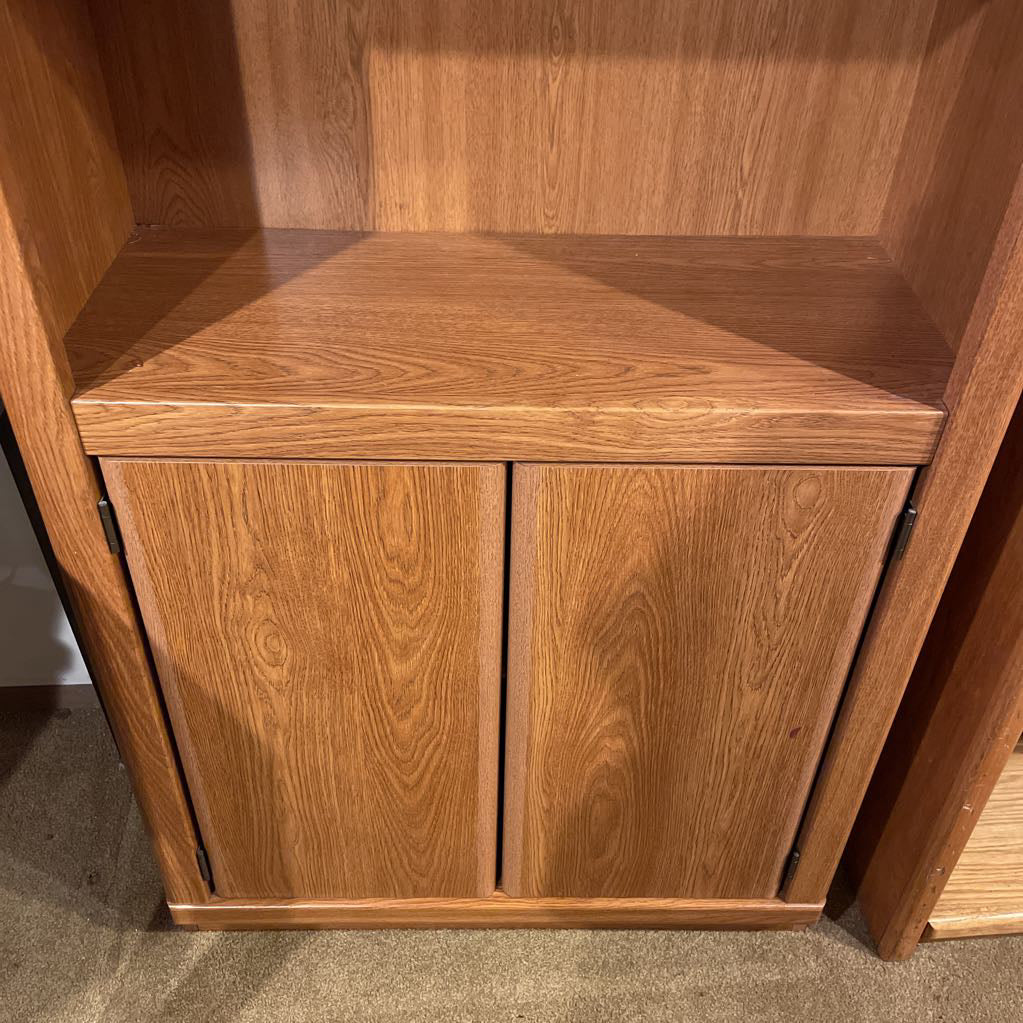 Oak 2 Drawer Arch Top Bookshelf C BOOKSHELVES