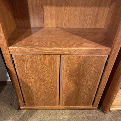 Oak 2 Drawer Arch Top Bookshelf C BOOKSHELVES
