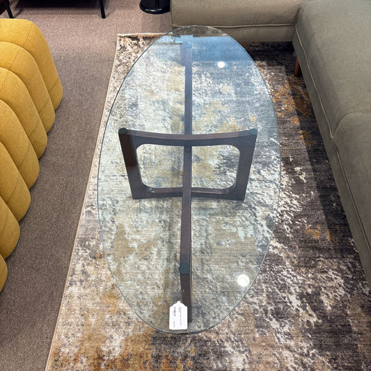 MCM Bowtie Glass Top Coffee Table