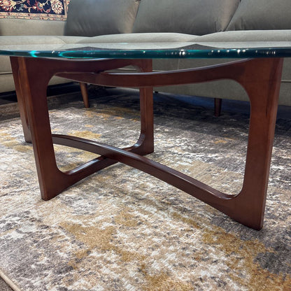 MCM Bowtie Glass Top Coffee Table