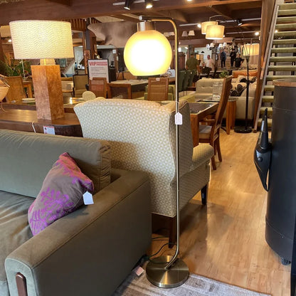 Glass Globe Brass Shelf Floor Lamp