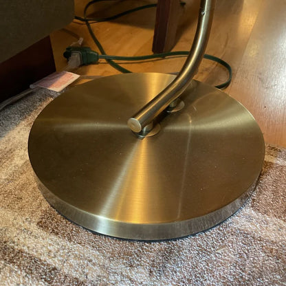 Glass Globe Brass Shelf Floor Lamp