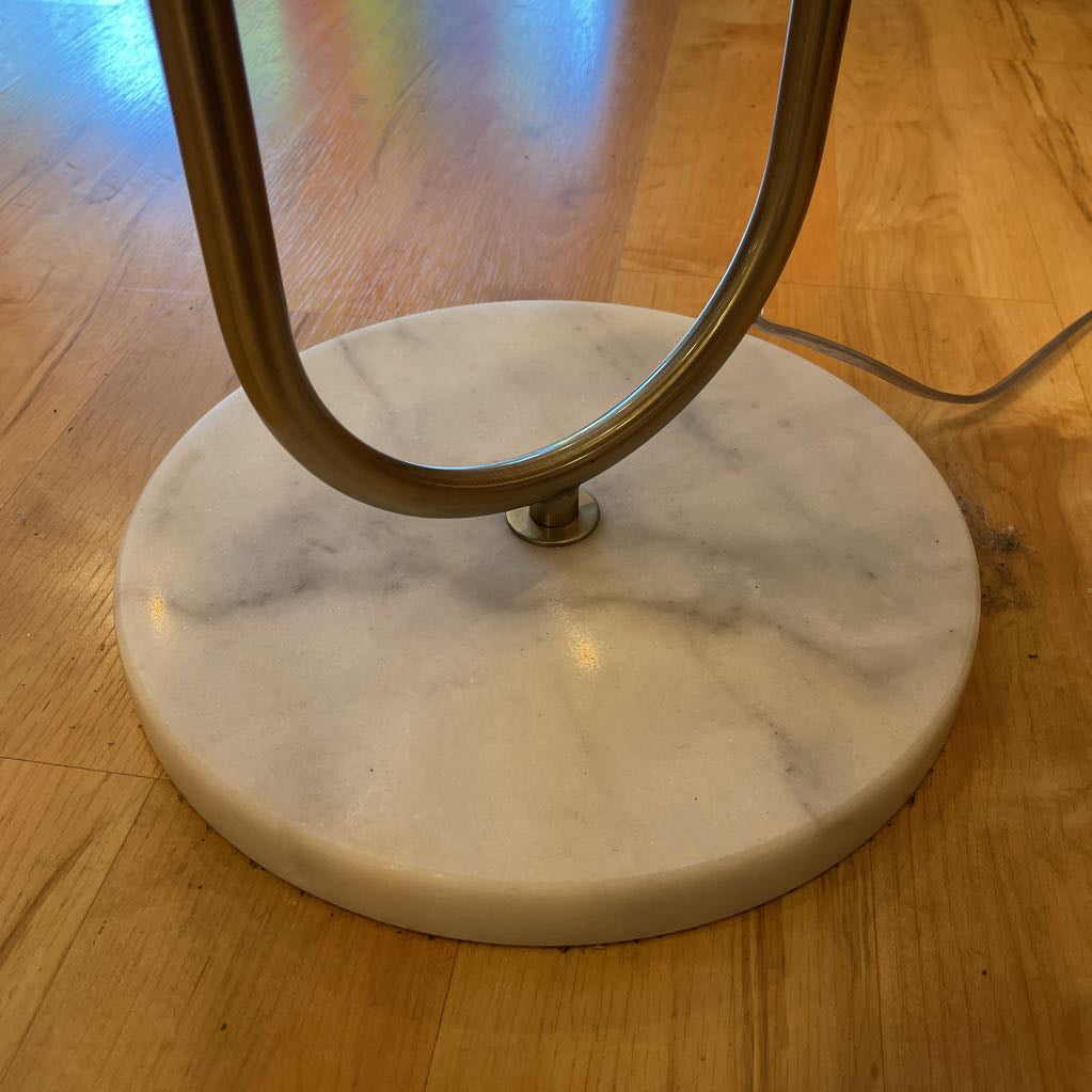 Glass Globe Brass Shelf Floor Lamp LAMPS