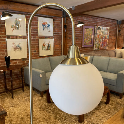 Glass Globe Brass Shelf Floor Lamp LAMPS