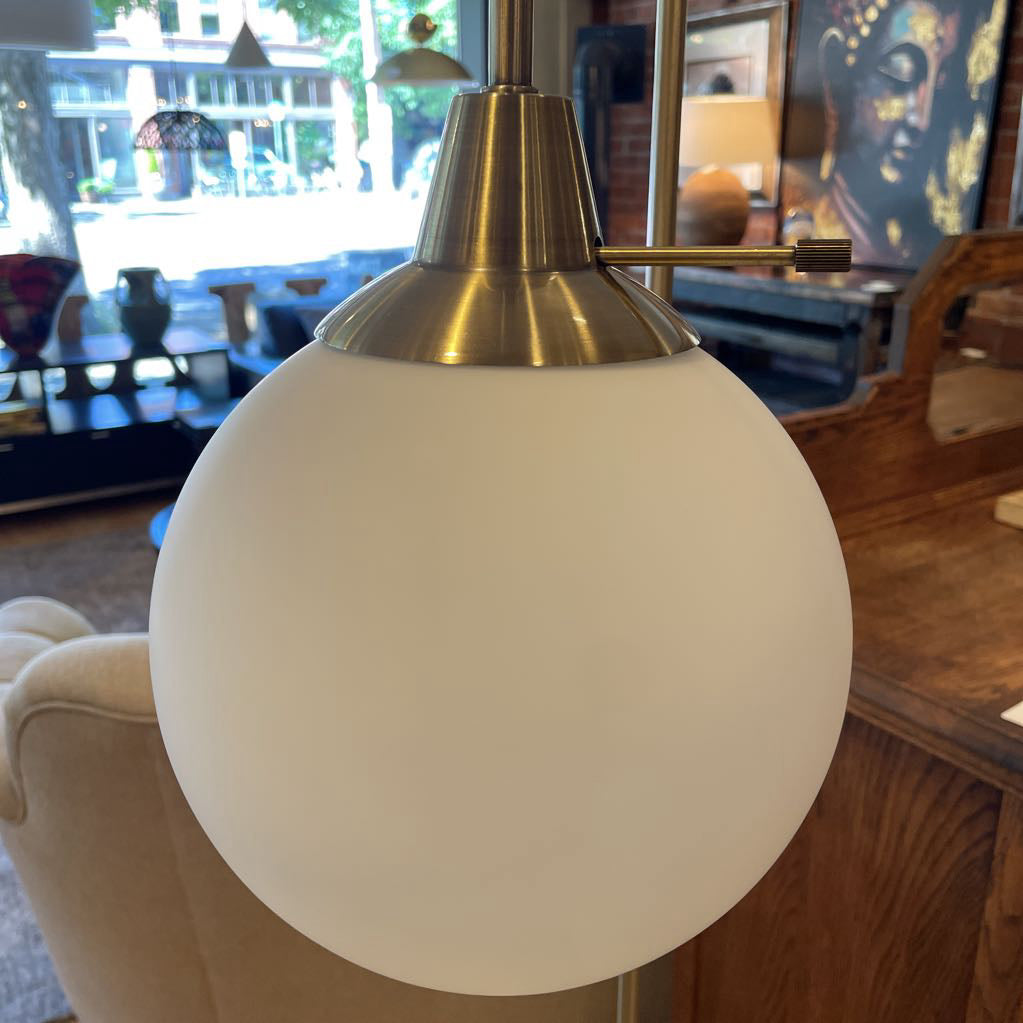 Glass Globe Brass Shelf Floor Lamp LAMPS