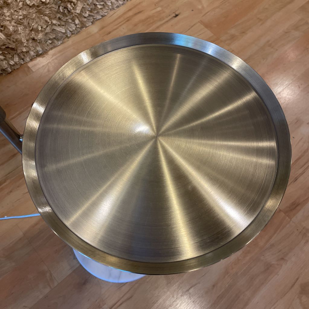 Glass Globe Brass Shelf Floor Lamp LAMPS