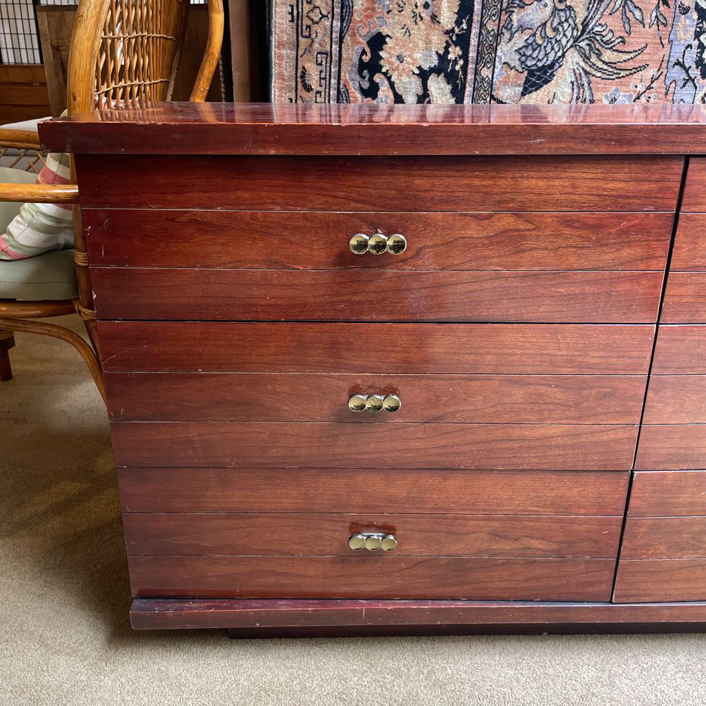 Kent Coffey MCM 6 Drawer Lowboy with Infinity Kobs C LOWBOYS