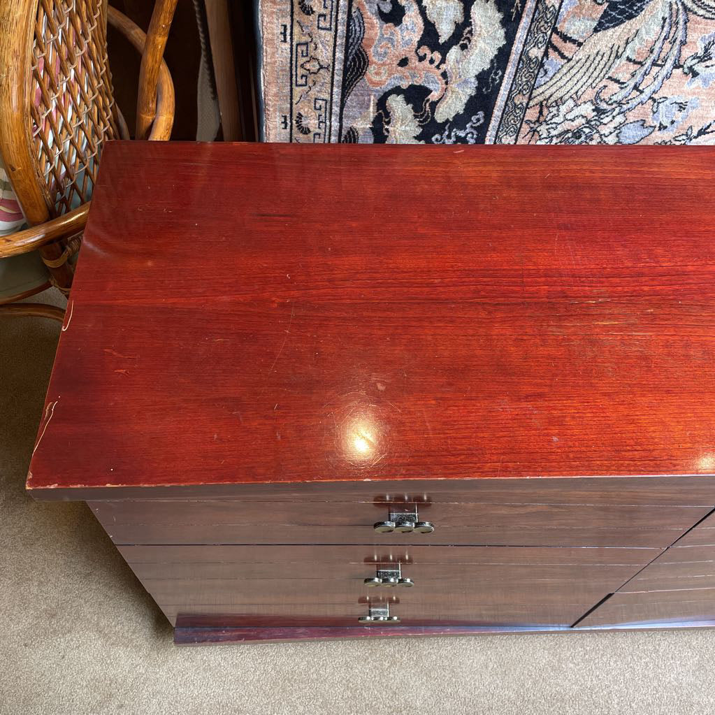 Kent Coffey MCM 6 Drawer Lowboy with Infinity Kobs C LOWBOYS