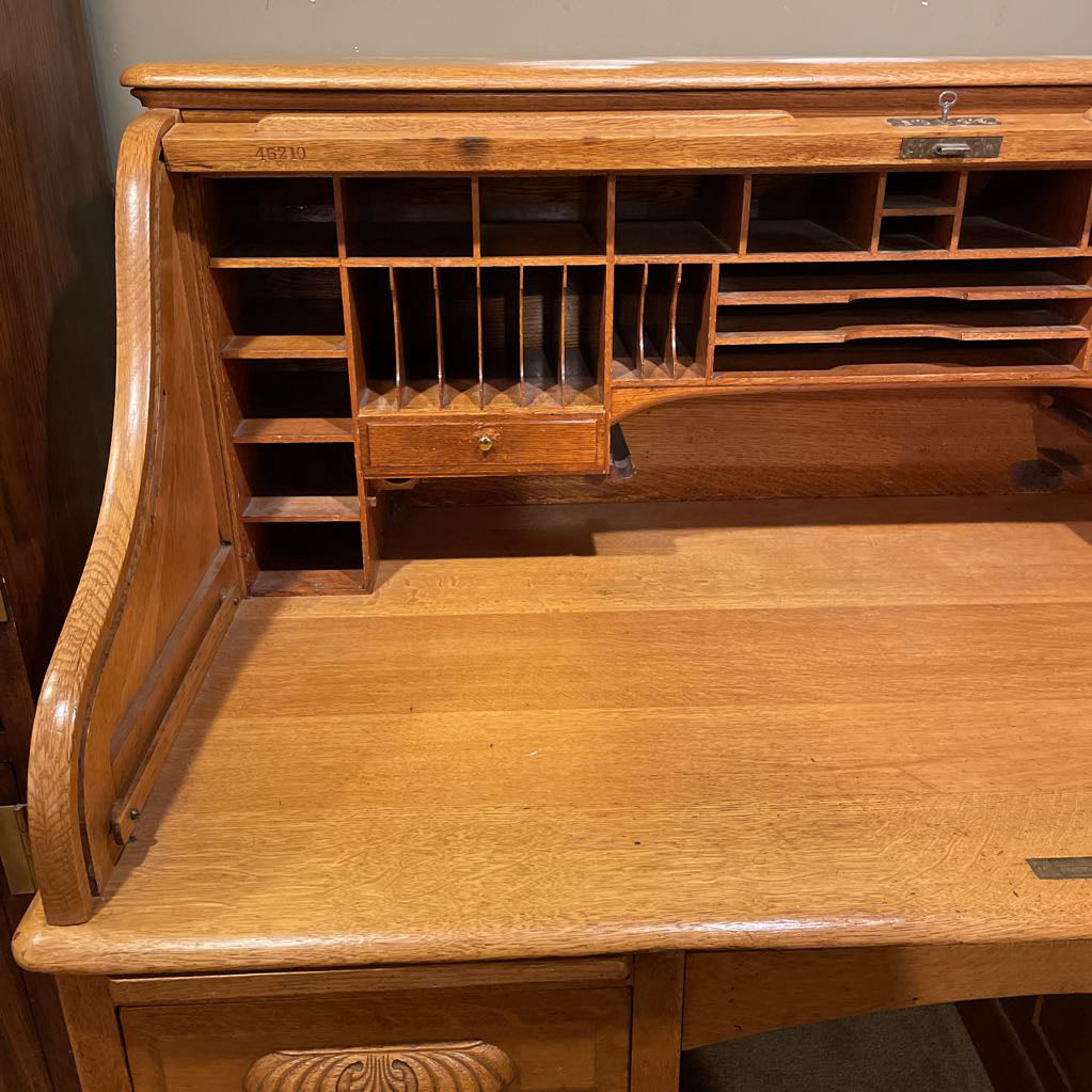 Large Oak Roll Top Desk