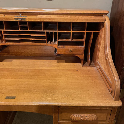 Large Oak Roll Top Desk