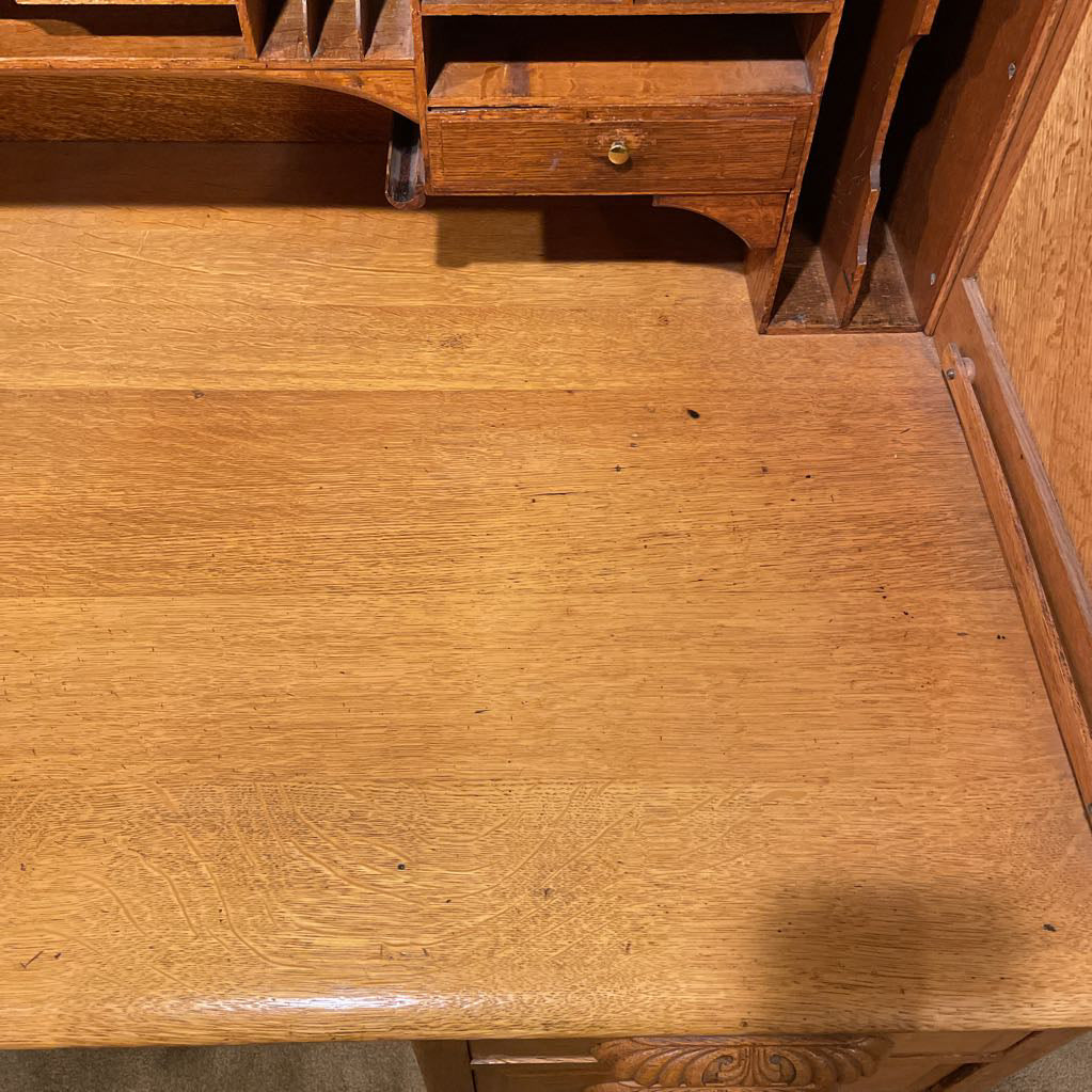 Large Oak Roll Top Desk C DESKS