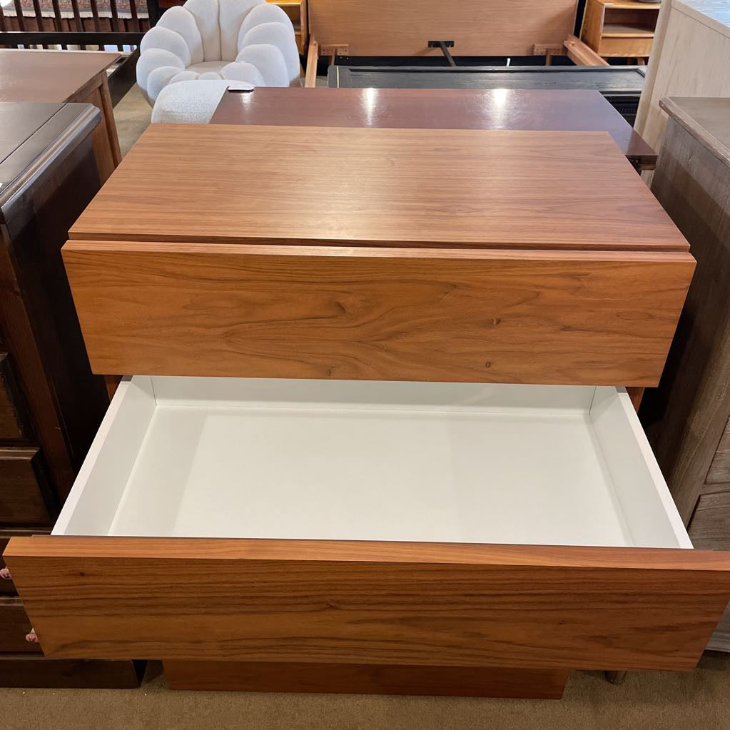 Float Walnut Finish 5 Drawer Chest