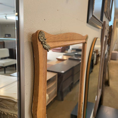 Henning Kjarnulf Oak Rectangular Mirror with Metal Details