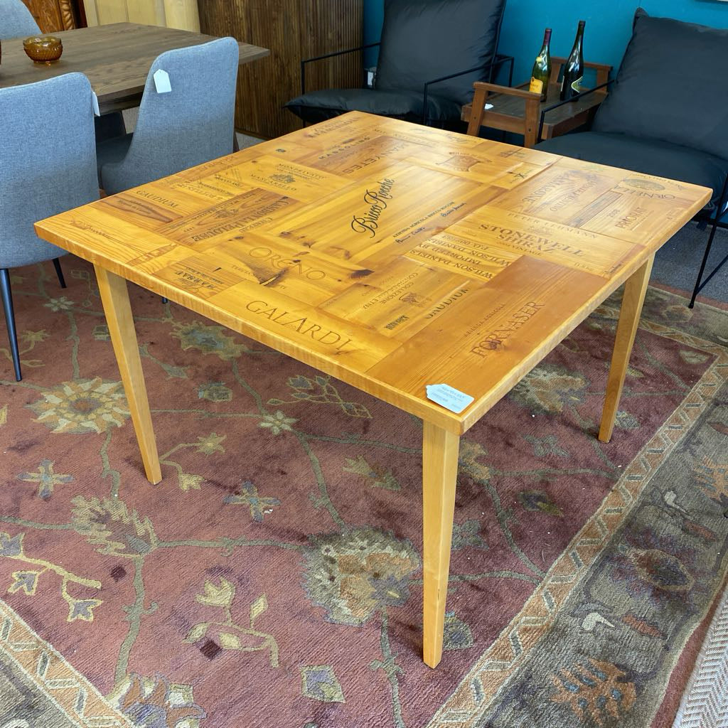Custom Upcycled Wine Crate Square Dining Table C DINING TABLES
