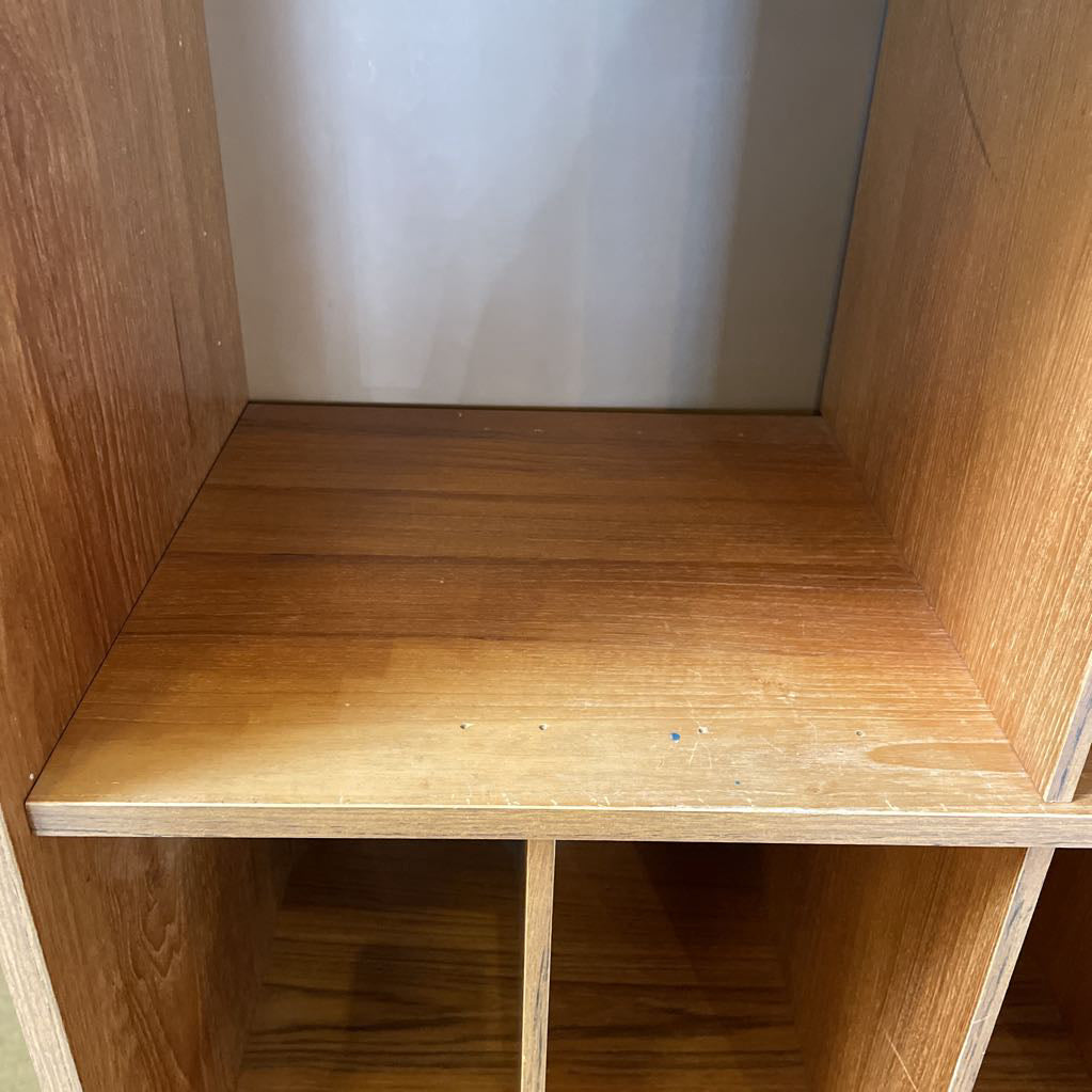 Teak Two Piece Two Door Cabinet with Cubbies