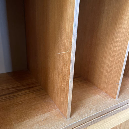 Teak Two Piece Two Door Cabinet with Cubbies