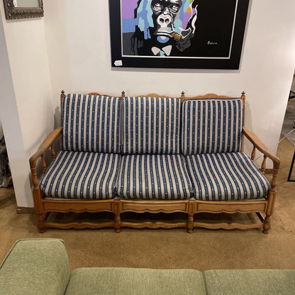 Maple Ladder Back Wood Frame Sofa with Finials
