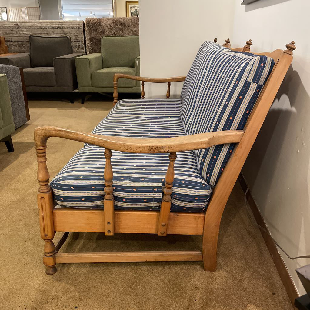 Maple Ladder Back Wood Frame Sofa with Finials