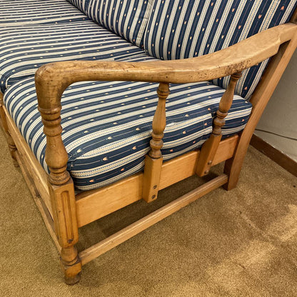 Maple Ladder Back Wood Frame Sofa with Finials