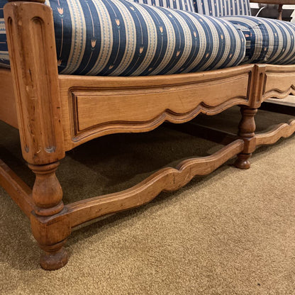 Maple Ladder Back Wood Frame Sofa with Finials